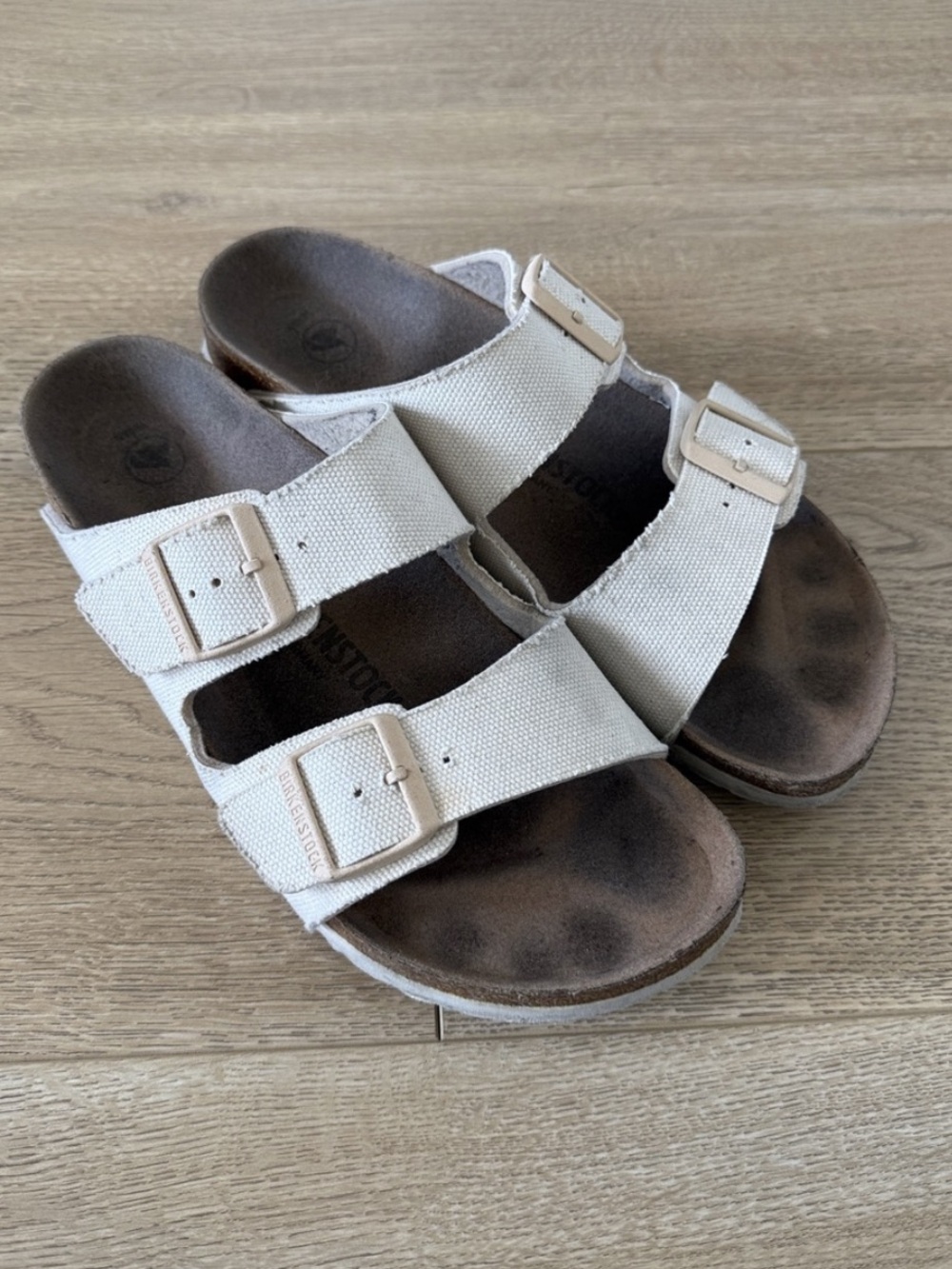 Birkenstock Sandals Slides Shoes Arizona Vegan Canvas Buckle Slide